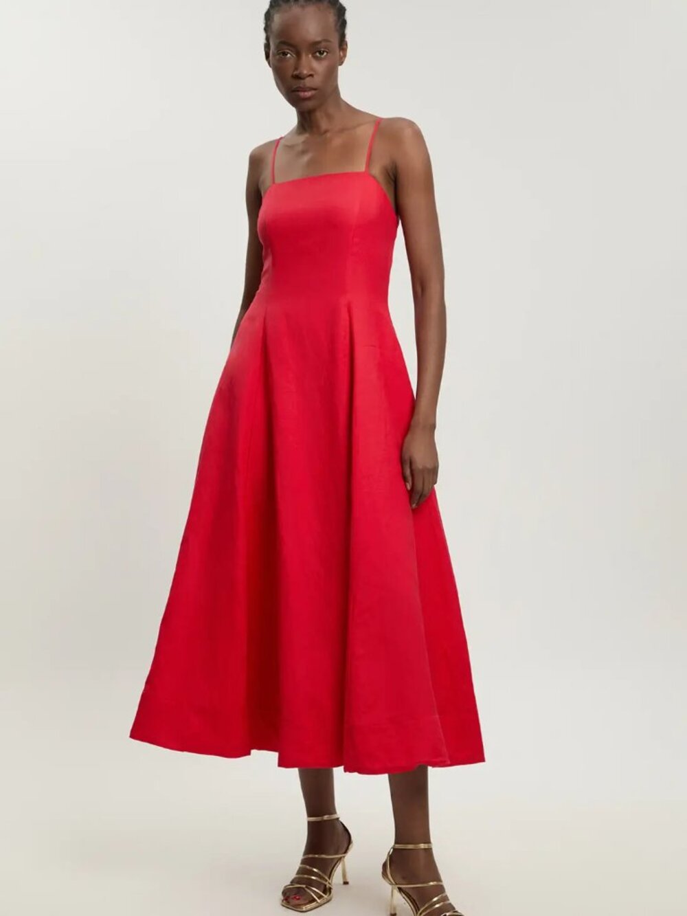 NWT Karen Millen Linen Woven Strappy Maxi Dress, Size US8